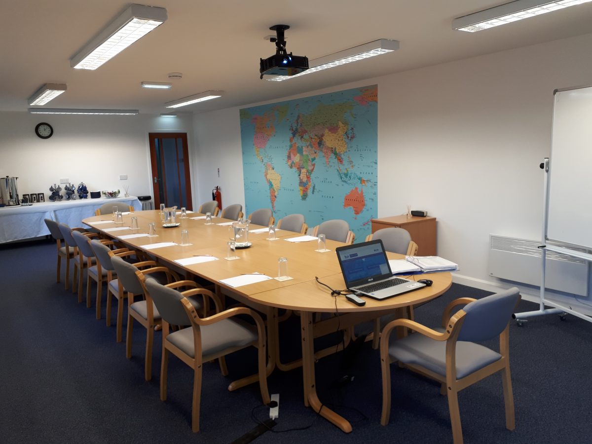 Meeting Room for up to 14 people at Perth Airport. Training centre and meeting room for up to 14 people. Ideal for small conferences and meetings where a central Scottish location is required. Free car parking, Wi-Fi and refreshments. Data projector and whiteboard.